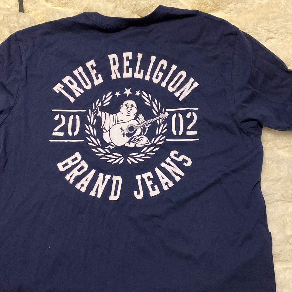 NWT True Religion Ace blue logo crew neck T-shirt